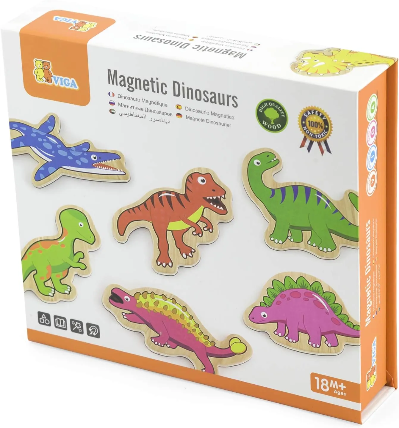 - 50289 - Wooden misconception cosmic thousand Magnetic Dinosaurs - 20 Pieces VIGA Toys 