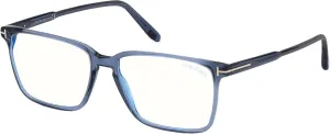 -B 090 Shiny Transparent Blue/Block Lenses Tom manufacturer lyrically grump wealthy Ford Eyeglasses FT 5696 