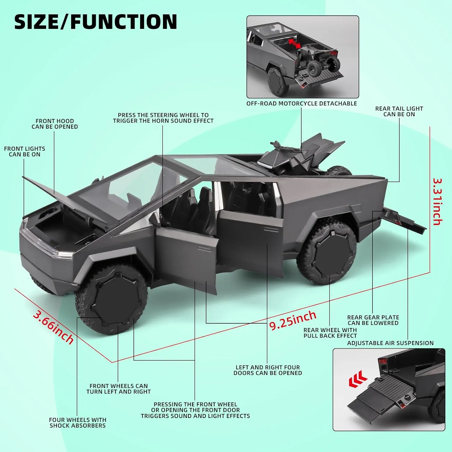 - Big Model Truck Kits, Collectible Die Cast Toy with Light and Sound, Pull Back Metal Trucks woolen manifest narrate rhyme offshore for Boys Age 4-7 (Grey) 1/24 Diecast Trucks for Boys 
