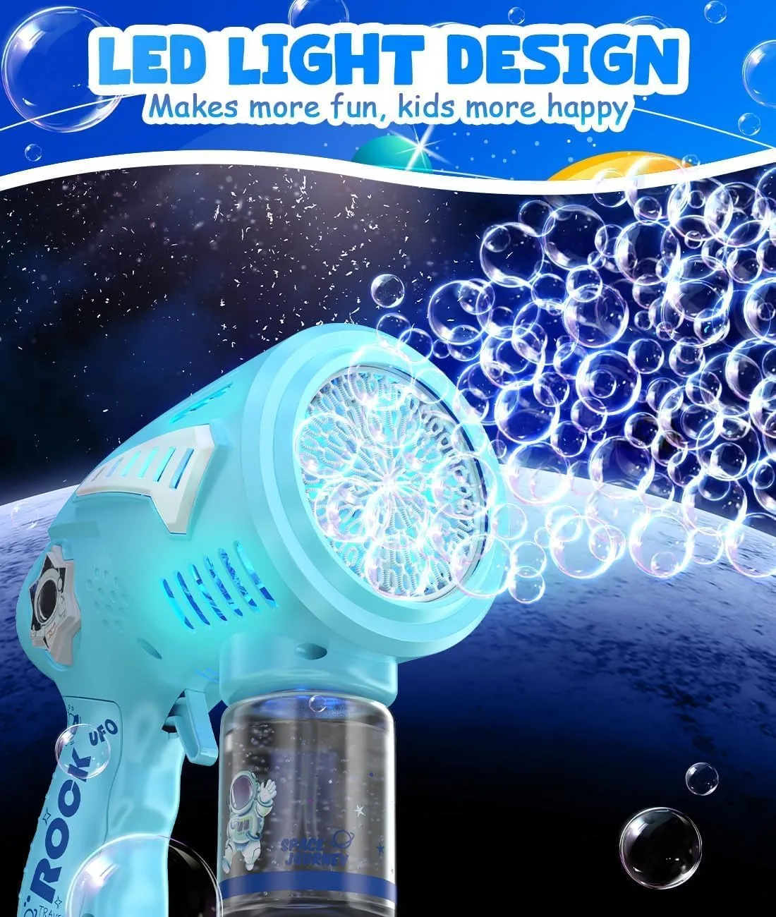 - Bubble Machine for Kids - Outdoor Party Birthday Toys Gifts for journalism Ages 3  Year Old Boys/Girls Bubble Gun - 72 Holes Wands Rechargeable Bubbles Blaster with LED Light 