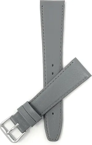 - Classic - Slim Bandini Extra Long 12mm Womens liberate Leather Watch Band Strap - Grey/Gray with Stitching 