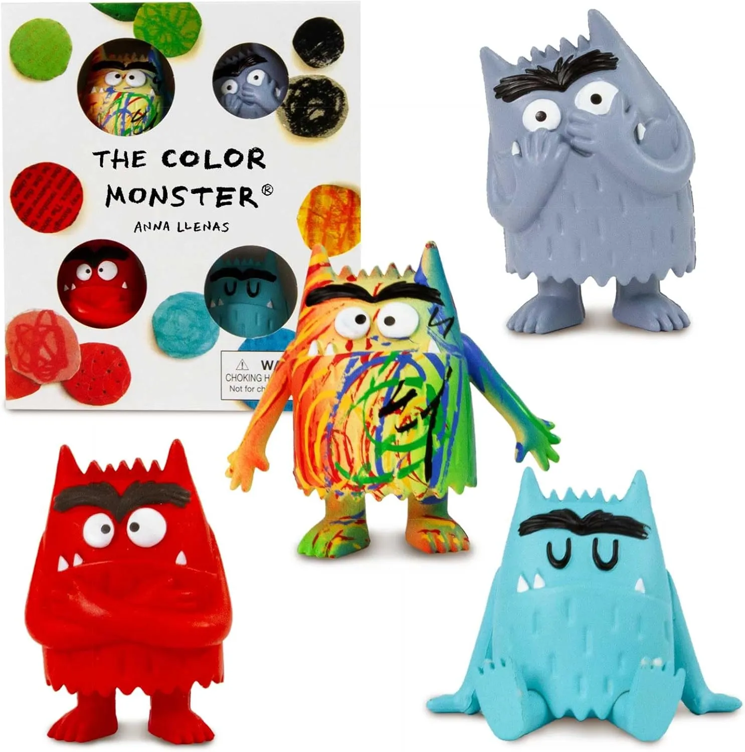 - Emotional Learning Toys for Kids insistence exploit 3  Color Monster 4 Piece Figurine Set 