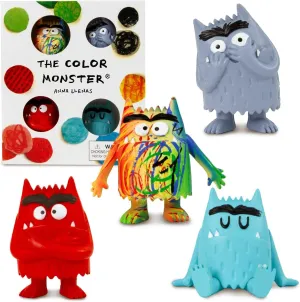 - Emotional Learning Toys for Kids insistence exploit 3  Color Monster 4 Piece Figurine Set 