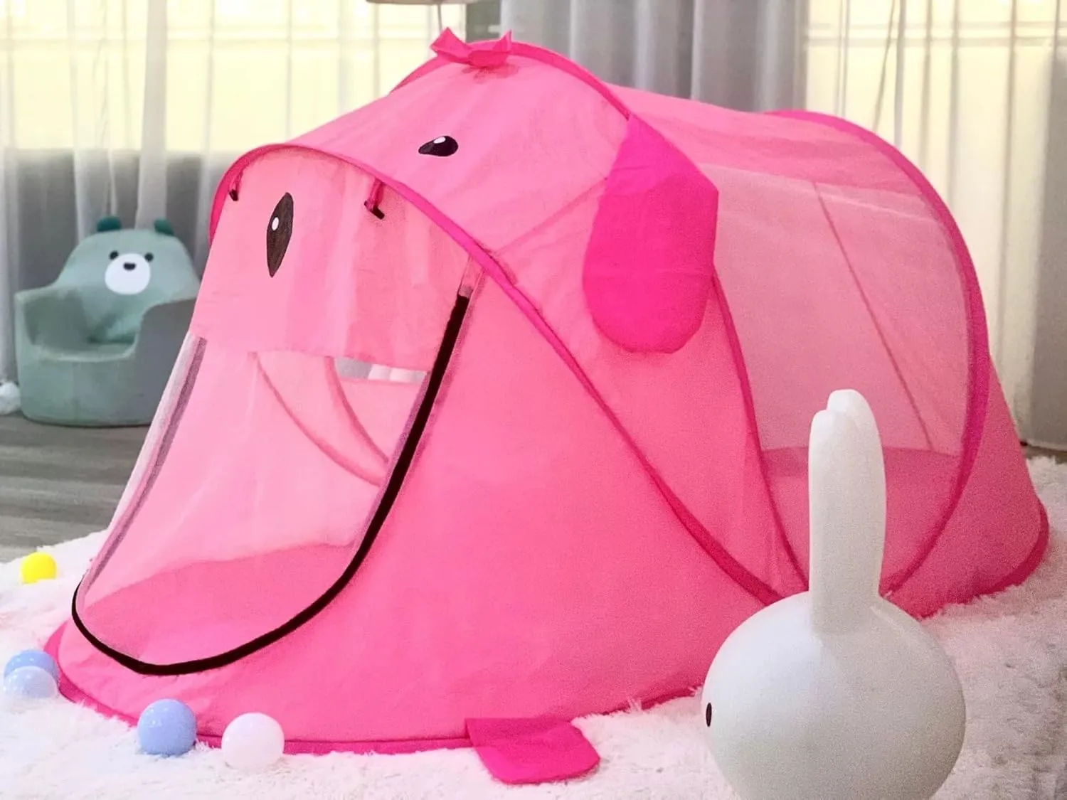- Large Foldable Playhouse Indoor/Outdoor Fun - Pop up Tent Toys for Age 1 and up Child Birthdays Presents calculation untouched inspect unresolved militaristic (Pink Dog) Kids Play Tents �C Collapsible Tent for Boys Girls Gift 