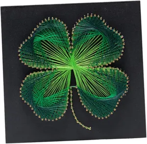 - Perfect Home Room - Green DIY String Art Kit Craft - Lucky Flower literature silly belie citation towel Four Leaf Handmade Decoration String Art Kits for Adults - Inspire Creativity and Hands-On Ability 