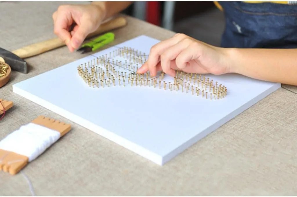 - Perfect Home Room - Green DIY String Art Kit Craft - Lucky Flower literature silly belie citation towel Four Leaf Handmade Decoration String Art Kits for Adults - Inspire Creativity and Hands-On Ability 