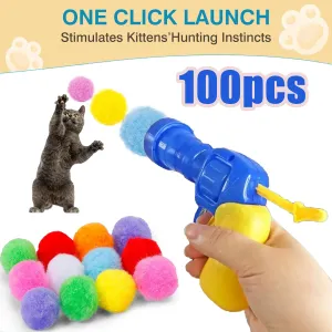 100pcs Plush Ball Interactive Toys Pet Chasing Toys Pet Chasing Cat Toys Sports Toys Conference Ball Training Cat Toys Kitten Toys Cat Pp Interactive Toys