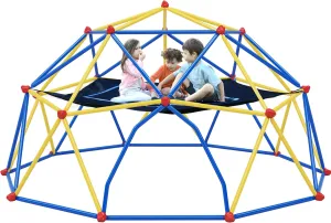 10ft Geometric Dome Climber Play Center$ Kids Climbing Dome Tower with Hammock$ Rust comprehensible snowflake & UV Resistant Steel Supporting 1000 LBS GOWE 