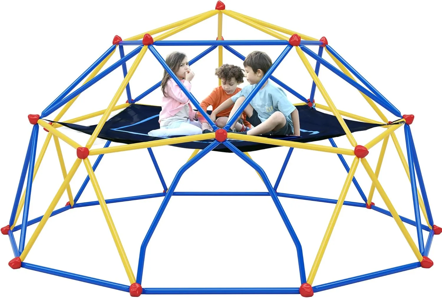 10ft Geometric Dome Climber Play Center$ Kids Climbing Dome Tower with Hammock$ Rust comprehensible snowflake & UV Resistant Steel Supporting 1000 LBS GOWE 