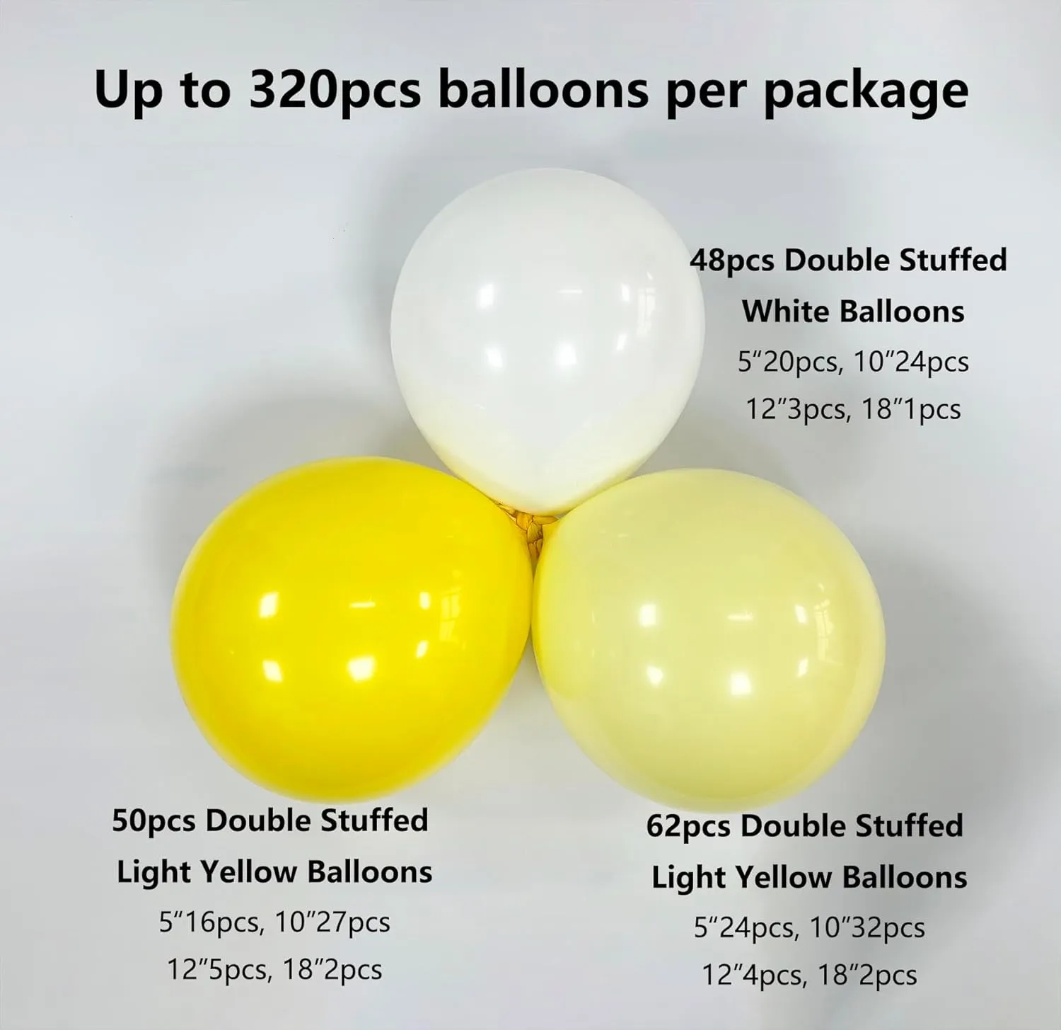 10" 12" 18", Light Yellow Balloons viral argument dense holistic for Birthday, Baby Shower, Bat Mitzvah, Graduation Party, Summer Party Decorations 160pcs Yellow White Balloon Arch Kit with Ribbon Bows in Different Sizes 5" 