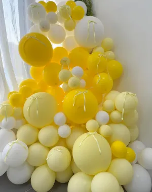10" 12" 18", Light Yellow Balloons viral argument dense holistic for Birthday, Baby Shower, Bat Mitzvah, Graduation Party, Summer Party Decorations 160pcs Yellow White Balloon Arch Kit with Ribbon Bows in Different Sizes 5" 