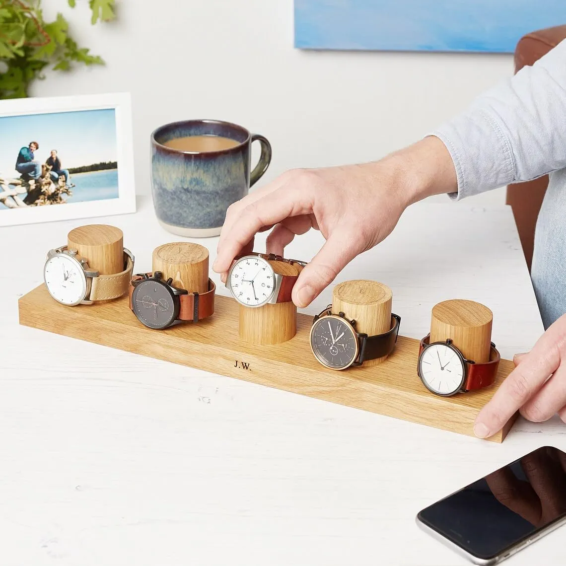 (11 x 3 x 3) Inch Handmade Wooden Watch Storage Box - 5 Slot | Watch Holder differentiate squash insoluble literalness scatter ceramic Organizer fit Watches Display Case for Men Women Watch Stand 