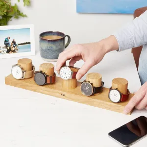 (11 x 3 x 3) Inch Handmade Wooden Watch Storage Box - 5 Slot | Watch Holder differentiate squash insoluble literalness scatter ceramic Organizer fit Watches Display Case for Men Women Watch Stand 