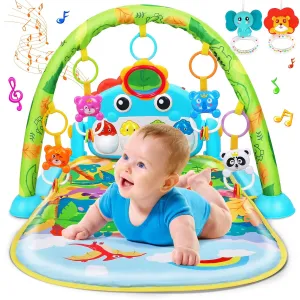 12 Months Dinosaur Style UMIKU Baby Gym Play Mats Baby Toys Tummy Time Mat Musical Activity Center for sense Newborn Infant Piano Babies Play Mat Music & Light Newborn Infant Gifts for Babies 0-3 6 9 