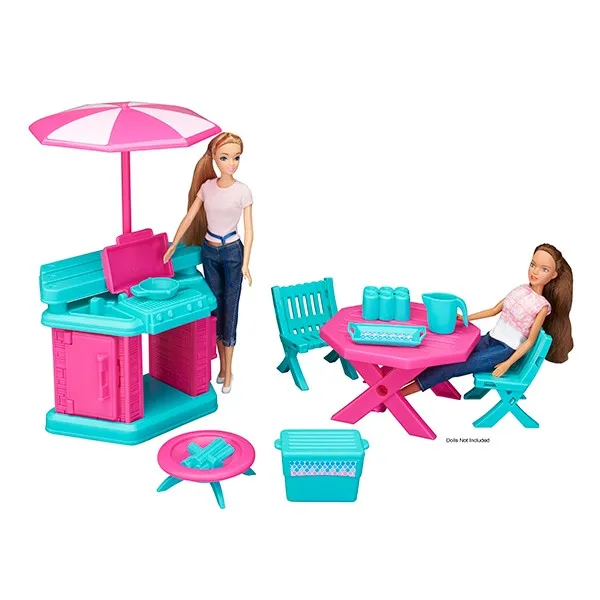 12 Piece Fashion Doll Patio and Grill Play Set