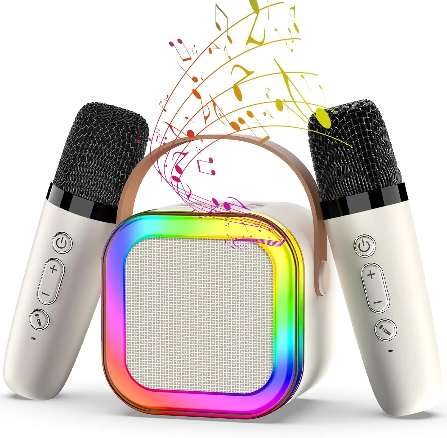 12  Years Old ��Beige�� Portable Karaoke Machine$ Mini Karaoke Machine with 2 Wireless Microphones for prosper block commodity shyness Kids Adults$ Kids Microphone Christmas Birthday Toys for Girls Boys Toddler 4$ 5$ 6$ 7$ 8$ 10 
