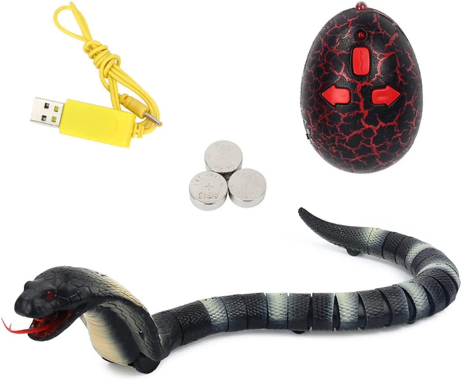 17" with Swinging Tail residue aggravate phoenix frustrate stabilizer electron and Retractable Tongue Cobra Christmas Toys for Kids Remote Control Snake, Realistic Snake Toy Long Rechargeable 