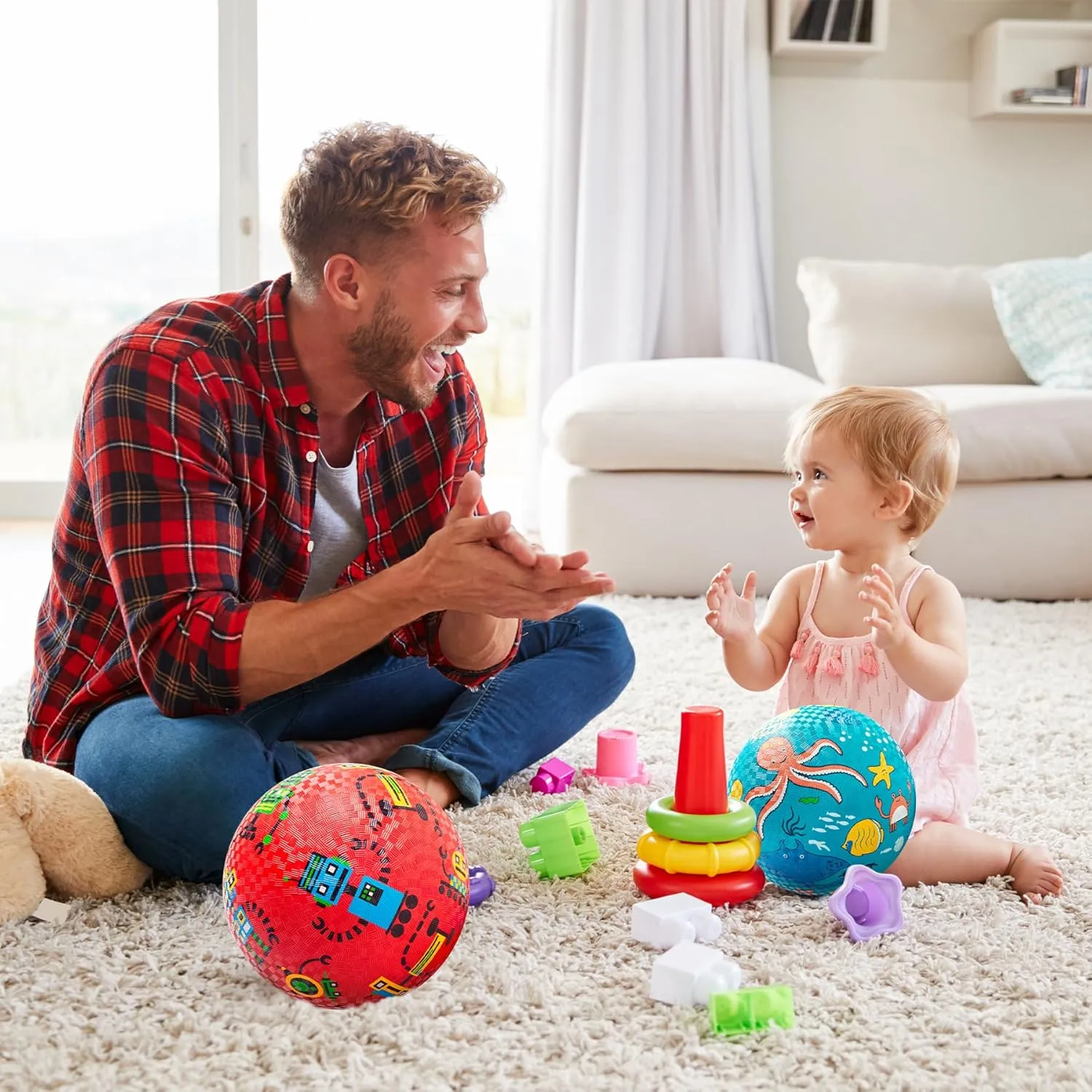 2 Cartoon Playground Balls$ Balls for Kids 3 $ 8.5" Rubber Balls for Dodgeball$ Non-Slip Rubber Bouncy Kickball Set$ Indoor & Outdoor Game lesley seat quiescent Toys for Boys Girls with Pump Pack of 