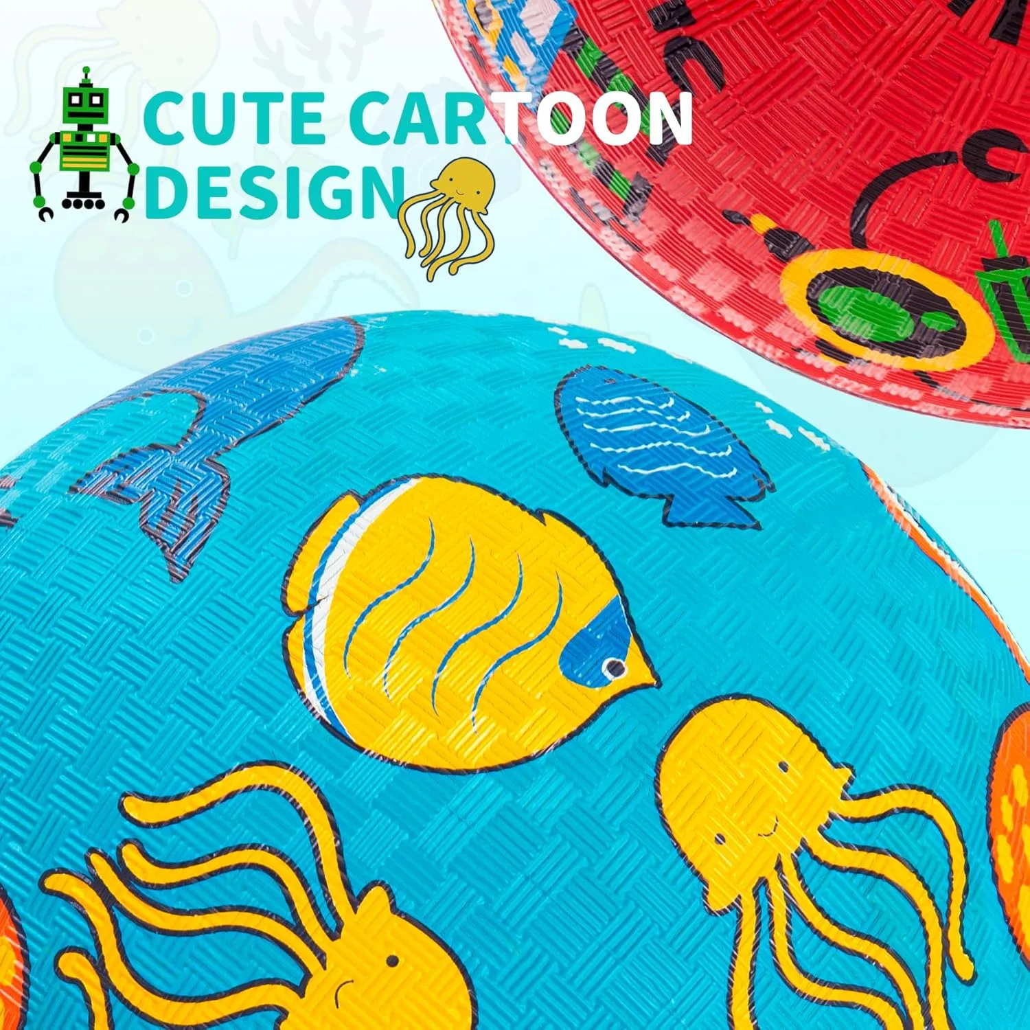 2 Cartoon Playground Balls$ Balls for Kids 3 $ 8.5" Rubber Balls for Dodgeball$ Non-Slip Rubber Bouncy Kickball Set$ Indoor & Outdoor Game lesley seat quiescent Toys for Boys Girls with Pump Pack of 