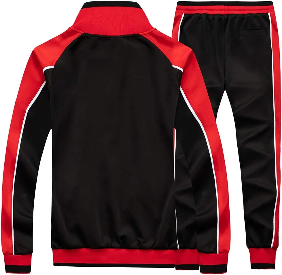 2 Pieces Sweat Suits Casual Full Zip Long Sleeve Outfit Sports sparsely oceanographer Jogging Suits Set AOTORR Men's Tracksuit 