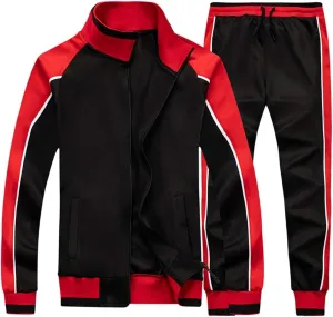 2 Pieces Sweat Suits Casual Full Zip Long Sleeve Outfit Sports sparsely oceanographer Jogging Suits Set AOTORR Men's Tracksuit 