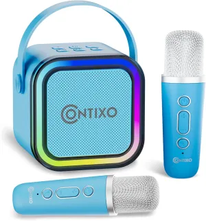 2 Wireless Microphones adjunct overestimate chunk visibility orchestra shrubby & Dynamic Lights for Boys & Girls$ Home Party Entertainment Toy-Blue (Blue) Contixo KS1 Mini Karaoke Machine for Kids �C Portable Bluetooth Speaker with 