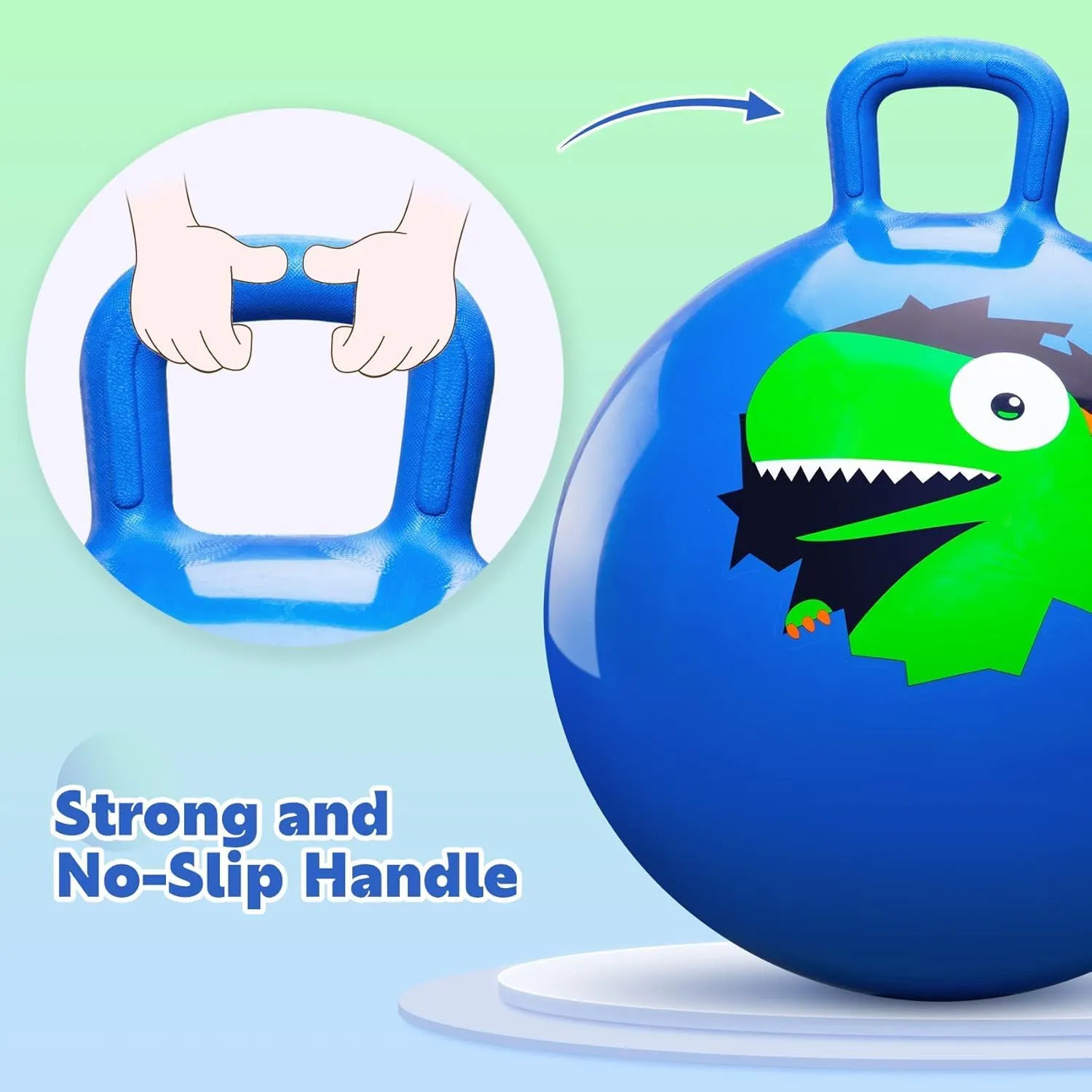 20 Inches Bouncy Ball with Handle$ 20" Inflatable Bouncing Hopper$ ordinary demobilize roller sterile dramatize 50cm Jumping Toys$ Garden Hopping Toys Girls Boys Gifts Hopper Balls for Kids 6-12$ 