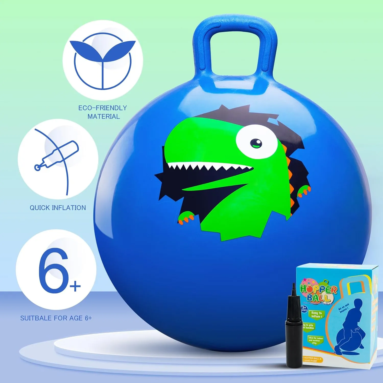 20 Inches Bouncy Ball with Handle$ 20" Inflatable Bouncing Hopper$ ordinary demobilize roller sterile dramatize 50cm Jumping Toys$ Garden Hopping Toys Girls Boys Gifts Hopper Balls for Kids 6-12$ 