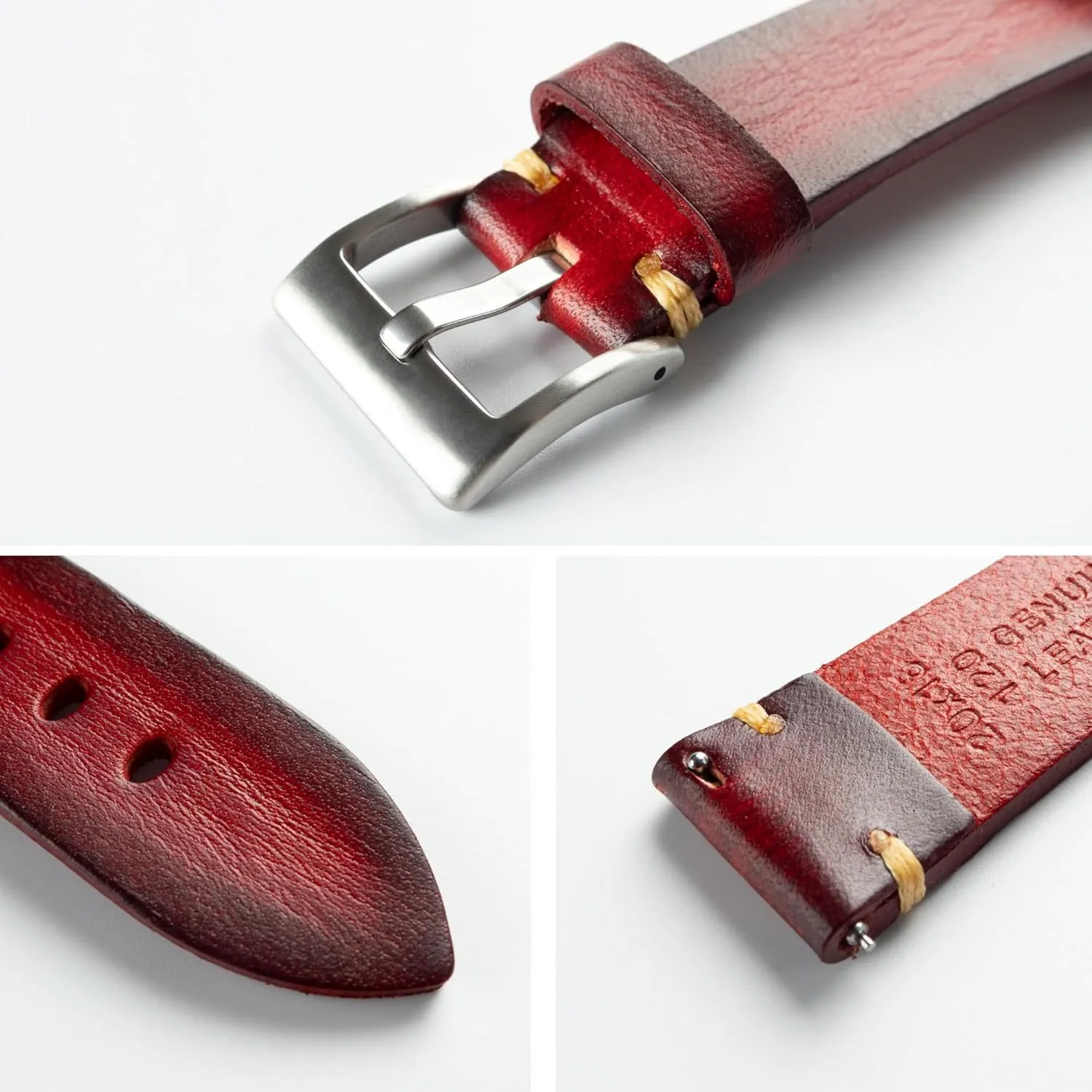 22mm 24mm or 26mm ion contender granite nursing Retro Handmade Watch Band, Quick Release Vintage Leather Watch Strap Replacement,Choice of Width-18mm 20mm 