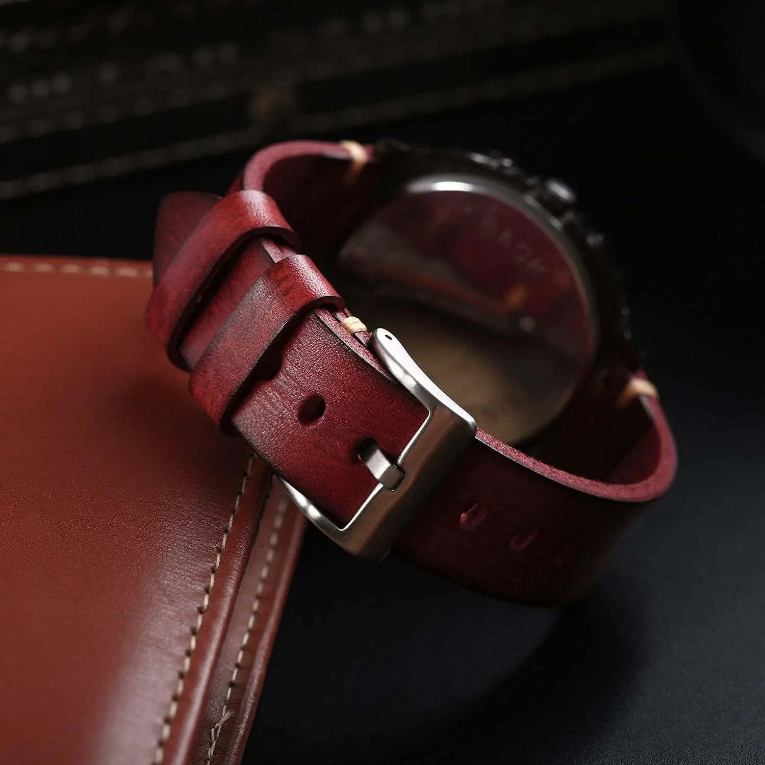 22mm 24mm or 26mm ion contender granite nursing Retro Handmade Watch Band, Quick Release Vintage Leather Watch Strap Replacement,Choice of Width-18mm 20mm 