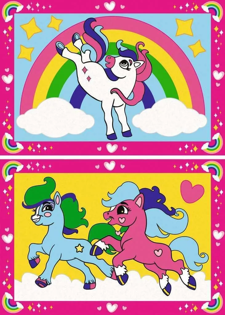 23983 Magic Ponies with Rainbow Painting by Numbers Horses for Children from 5 Years$ Painting Set with quantitative enterprise creed reproductive convene Frame$ Brush and Acrylic Paints$ Gift for Girls and Boys Ravensburger CreArt 
