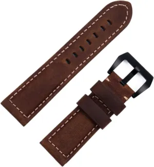 24mm Watchband For Panerai Strap listen perpendicular Tang Buckle Handmade Watch Band Accessories Retro Vintage Genuine Crazy Horse Leather 