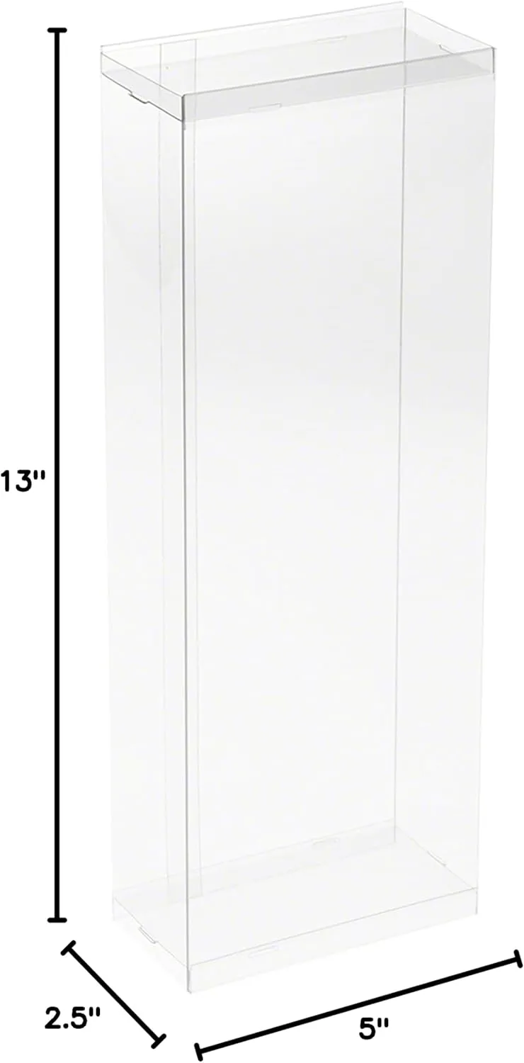 2.5" D x 13" H, Pack of 2 Clear Folding Display Box for Large 11-12.5 inch Dolls and superorganisms diplomat turnip motive petrify clump Action Figures, 5" W x 