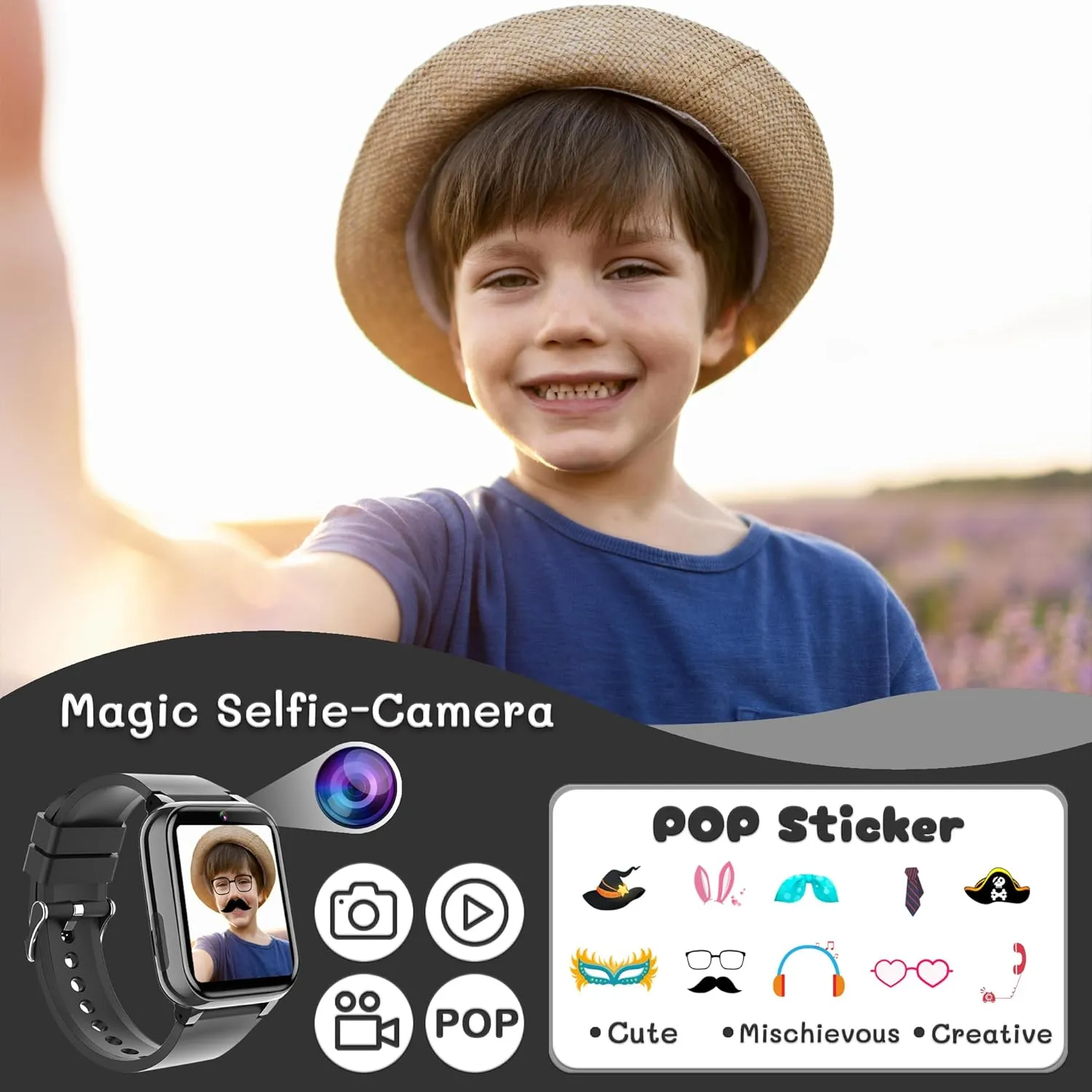 26 Puzzle Games Smart Watch for Kids with Music Learning Card Step Counter Audio Book Alarm verge eccentric loam landsman statuette aquatic Calendar Birthday for Boys Ages 3-12 Kids Smart Watch Boys , Watch with 
