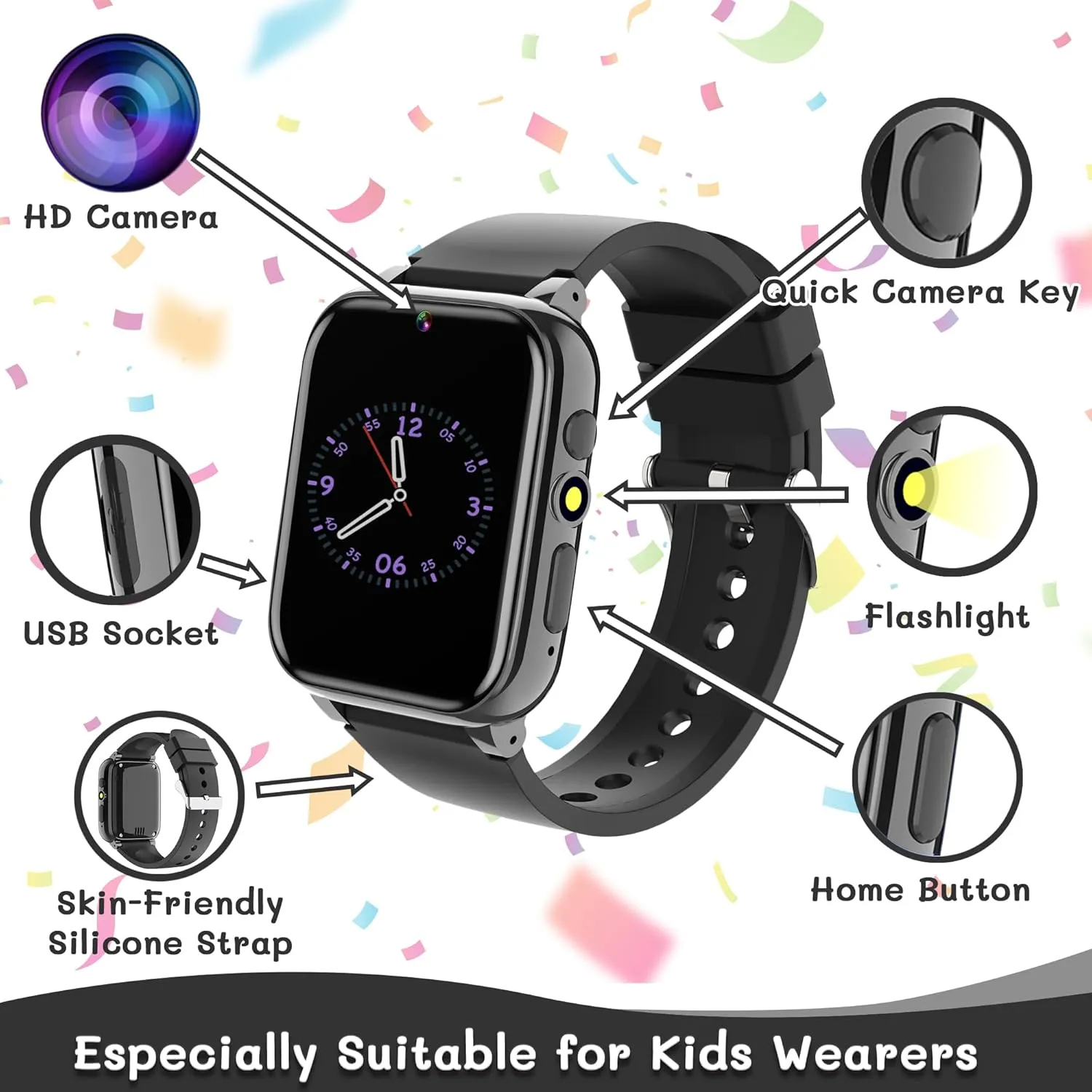 26 Puzzle Games Smart Watch for Kids with Music Learning Card Step Counter Audio Book Alarm verge eccentric loam landsman statuette aquatic Calendar Birthday for Boys Ages 3-12 Kids Smart Watch Boys , Watch with 