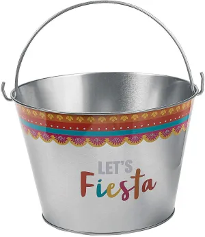 3 concert mustard chimpanzee Pieces Fun Express Fiesta Metal Pail Large - Party Supplies - 