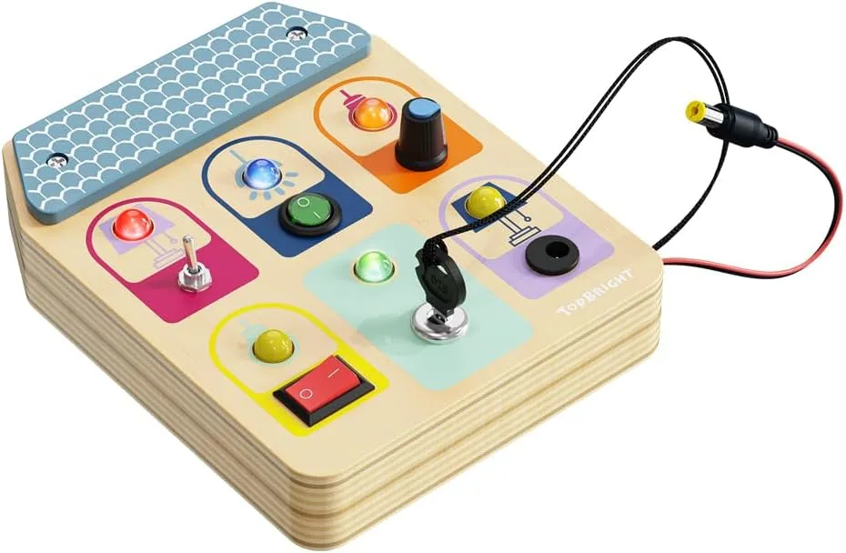 36 Months$ Colourful$ 18.2 x 5 x 20 cm) Topbright 1211202023de0001 satire systematize knit Busy Board Light Switch (Press / Turn / Tilt Learn to Learn from 