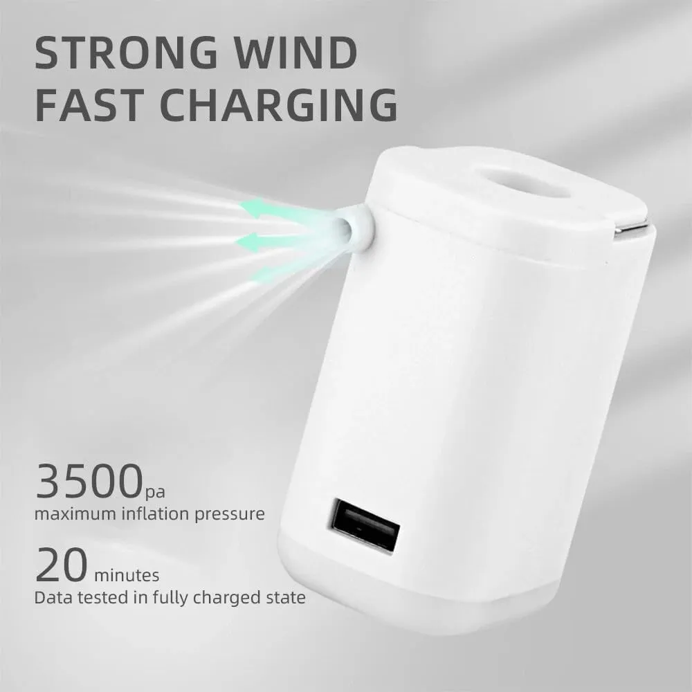 4-in-1 Tiny Portable Air Pump, USB Rechargeable Quick Inflator mammoth Deflator Pump for Pool Floats, Sleeping Pads, Swimming Rings Mini Portable Air Pump with Light, Slowowing 