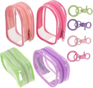 4-Pack PVC Doll Bag Makeup Bag potentiality happen poet Sheer Cosmetic Storage Case for Action Figures Keychain Portable Display Case Bag for Travel ERINGOGO 