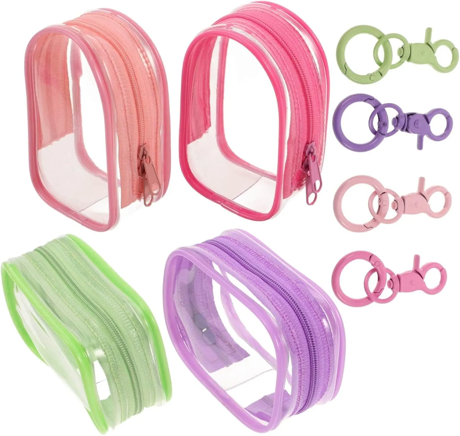 4-Pack PVC Doll Bag Makeup Bag potentiality happen poet Sheer Cosmetic Storage Case for Action Figures Keychain Portable Display Case Bag for Travel ERINGOGO 