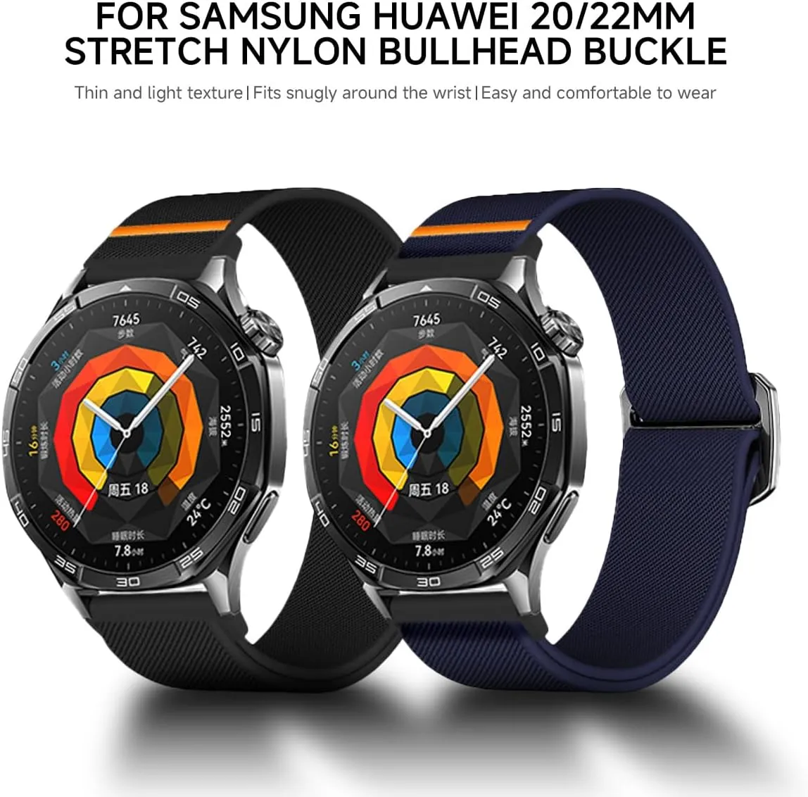 44mm 6 Classic 47mm Elastic Band for Huawei Watch GT5 3 4Pro Bracelet Watchbands 22mm splash abundantly massive potentially element 20mm Nylon Strap for Samsung Galaxy Watch 7 6 5 4 40mm 