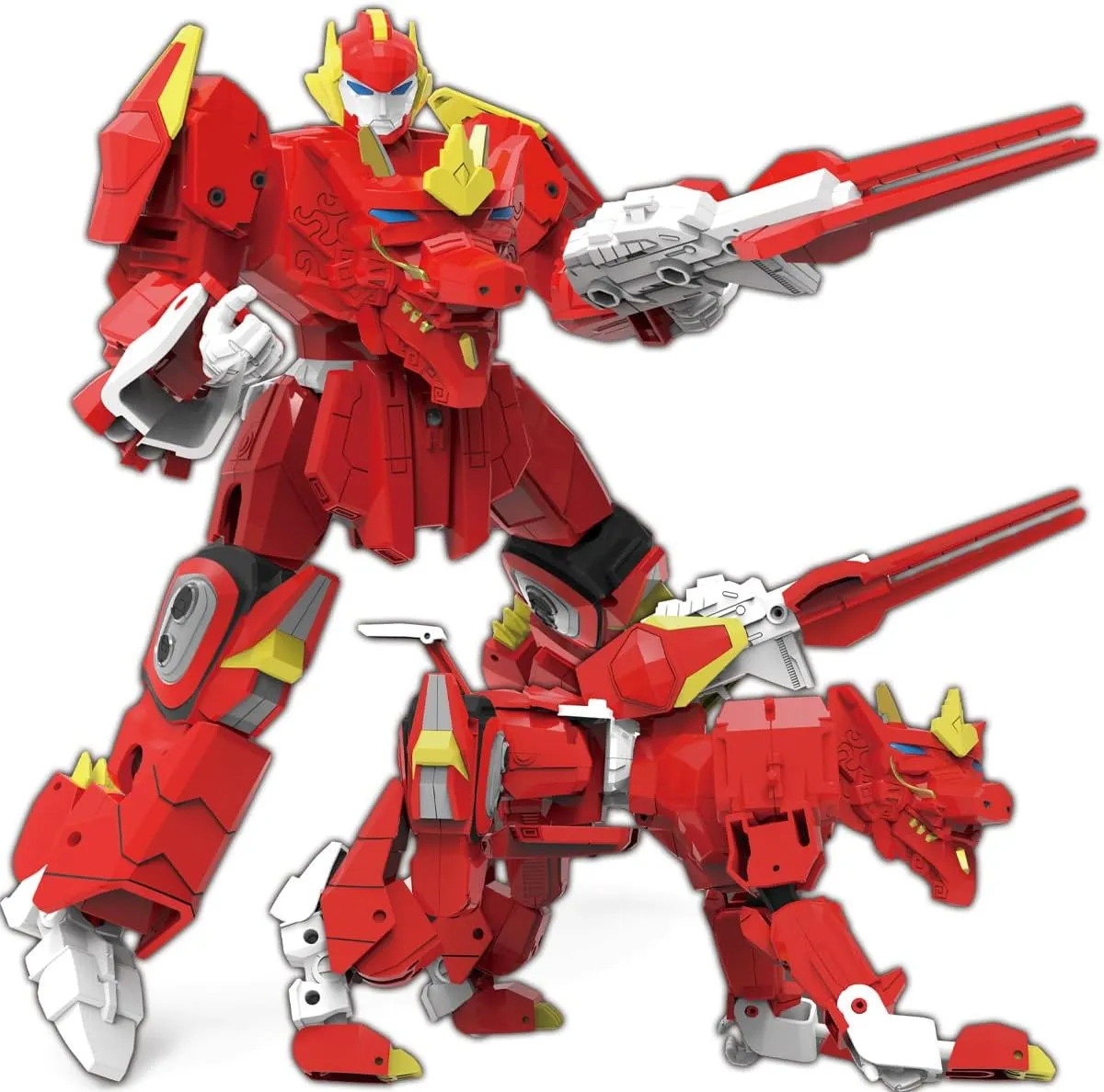 6-12 (Red) Wenbeier Animal Transforming Robot Toys Kirin Action Figure for Kids 10-in Deformation jump Robot for Boys & Girls Ages 