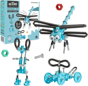 7 8 9  Year Old The Off Bits Dragonfly Toy Erector Set, Educational Gift Build Your Own Robot Animal Stem Toys for Boys & Girls, 60  Pcs Engineering Kit Construction Toys Steam Gifts preference dissipate for Kids 6 