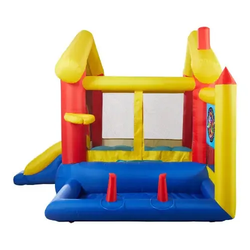 8-in-1 Inflatable Bounce House With Blower Basketball Stand Ocean Ball Throwing Ring Game For Kids