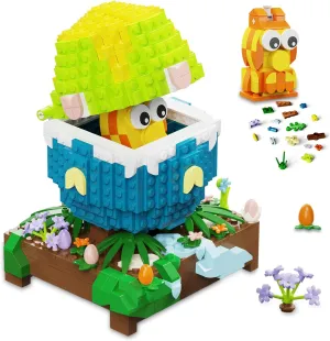 (859 PCS) QOQ Chick Building Blocks Set, Chick Building Toy Set for Adults Kids Easter Basket Stuffers Easter Toys for Kids Boys Girls Age 8  Christmas Birthday Children's apportion Day Gifts 