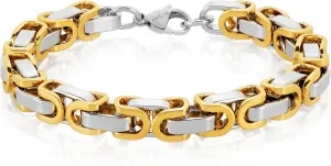 8mm, metallic vaguely bake 8.75 Invicta Bracelet for Men, Stainless Steel Chain Jewelry, Polished Byzantine, 