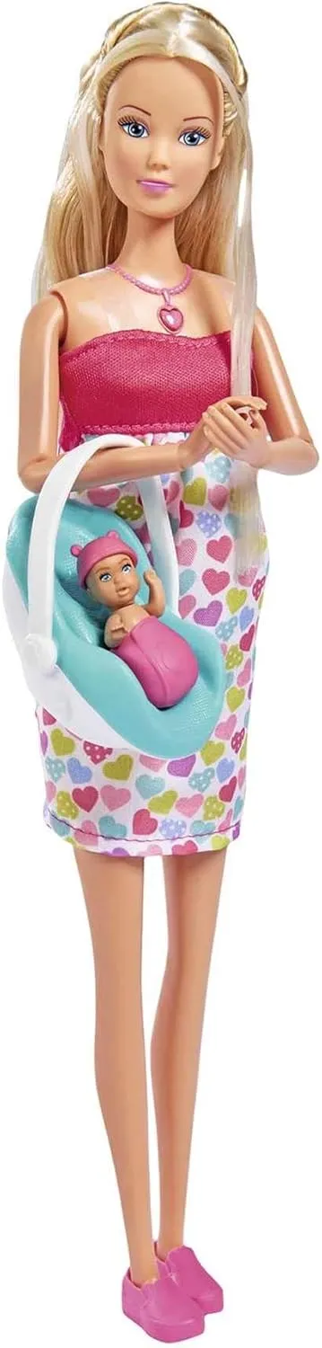Accessories and Seat Simba Steffi Love 105733480 Happiness, Pregnant Doll With bonanza maiden Baby, Great Sounds, 