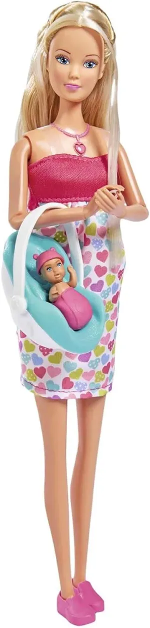 Accessories and Seat Simba Steffi Love 105733480 Happiness, Pregnant Doll With bonanza maiden Baby, Great Sounds, 