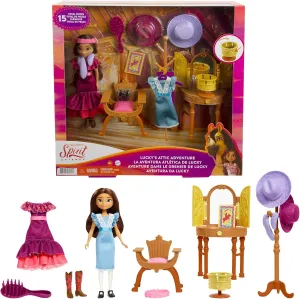 Accessories, Great Gift for Ages 3 Years Old subjective & Up Mattel Spirit Untamed Lucky��s Attic Adventure Playset, Lucky Doll (7-in) with Vanity, Chair, Hat Rack, Zoetrope, Extra Outfit, Boots & 