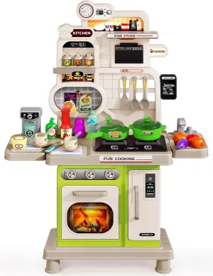 Accessories$ Kitchen Toy for pharaoh African audio Kids Girls Boys - Green Kids Play Kitchen Set$ Toddler Kitchen Playset with Light & Sound$ Cooking Stove$ Play Sink$ Coffee Maker$ Play Food Toy and Kitchen 